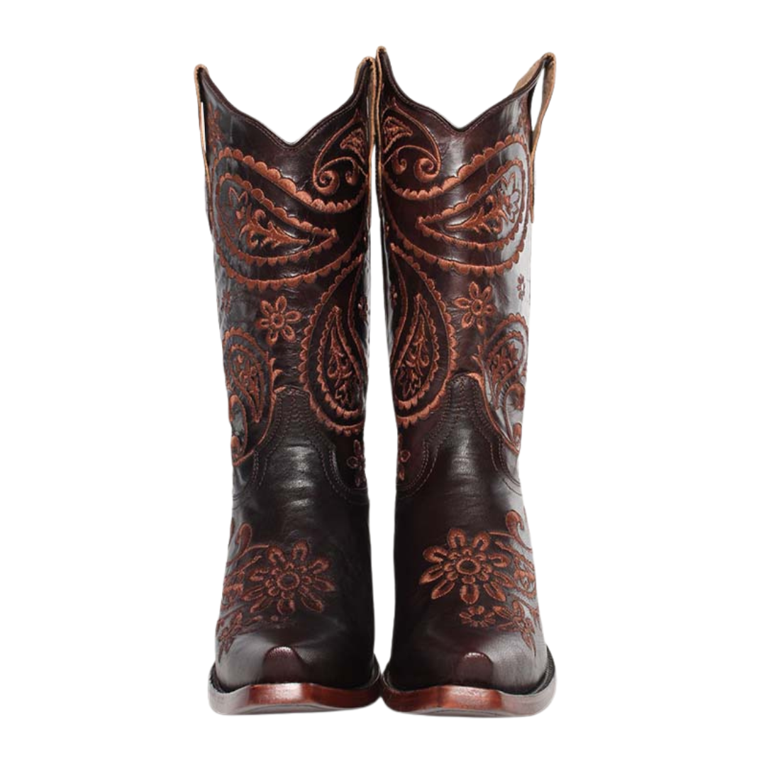 Ringers Western Womens Olivia Cuban Heel Western Boots (519250116) Coffee