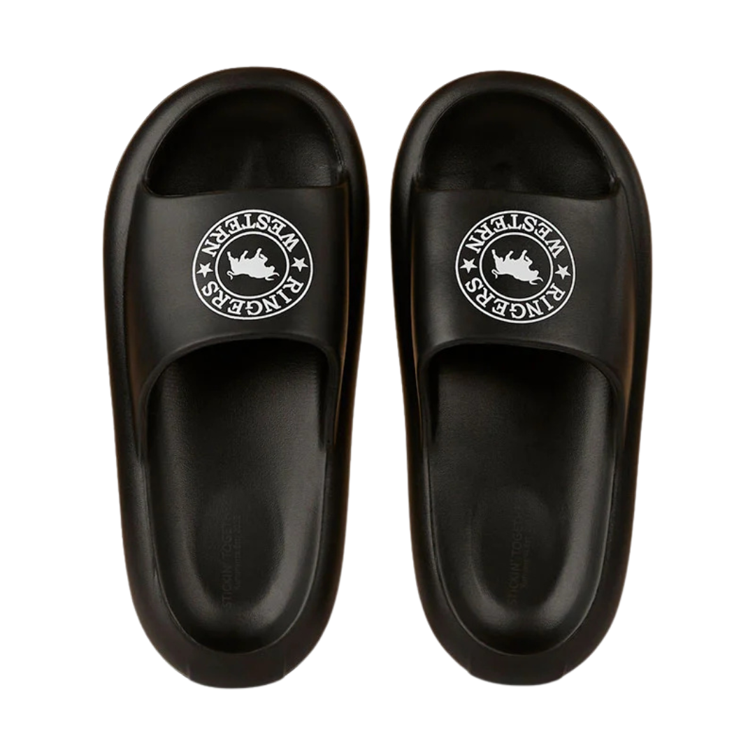 Ringers Western Unisex Freshy Sliders (125089RW) Black With White Print