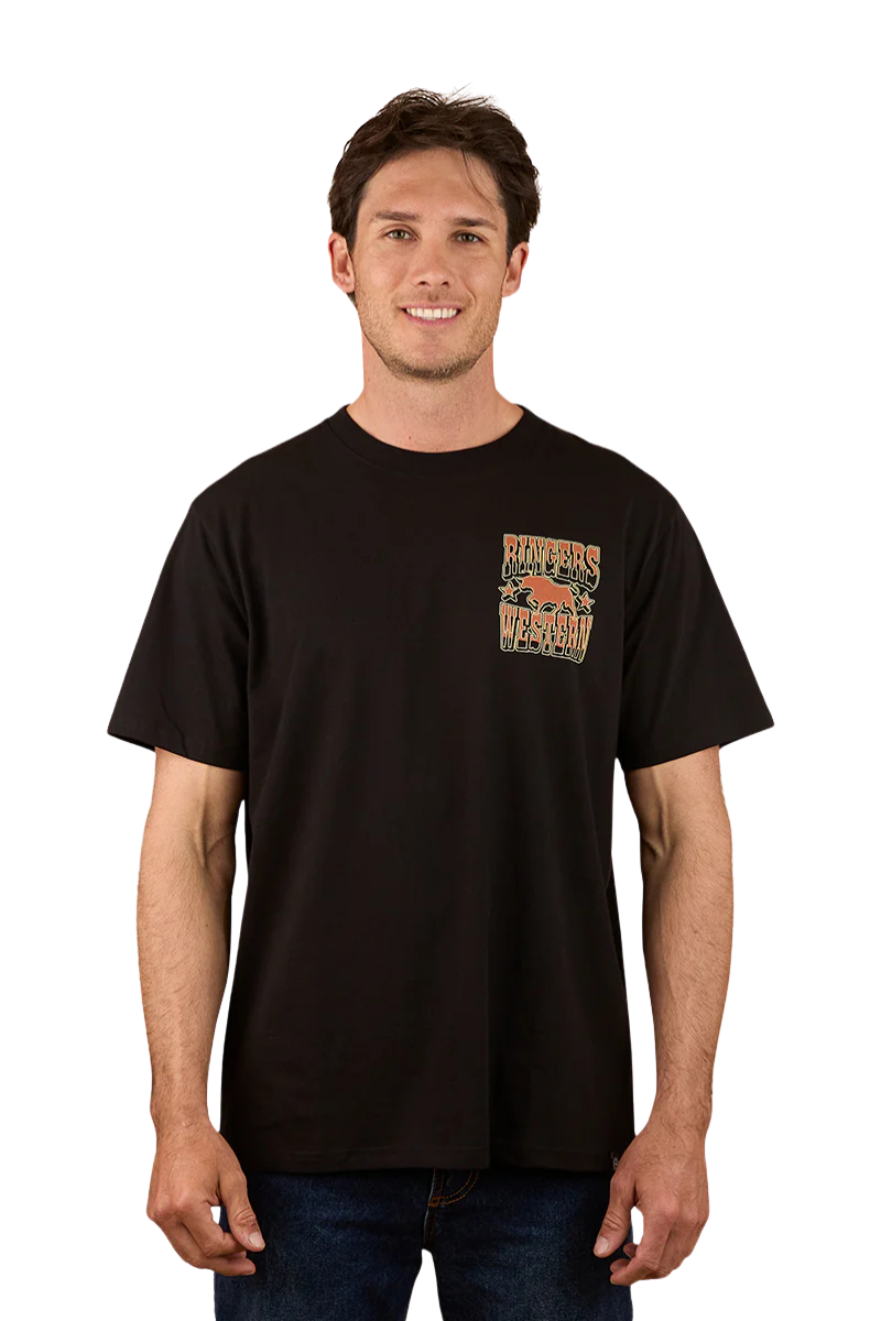 Ringers Western Mens Full Bronc Loose Fit S/S Tee (125028RW) Black