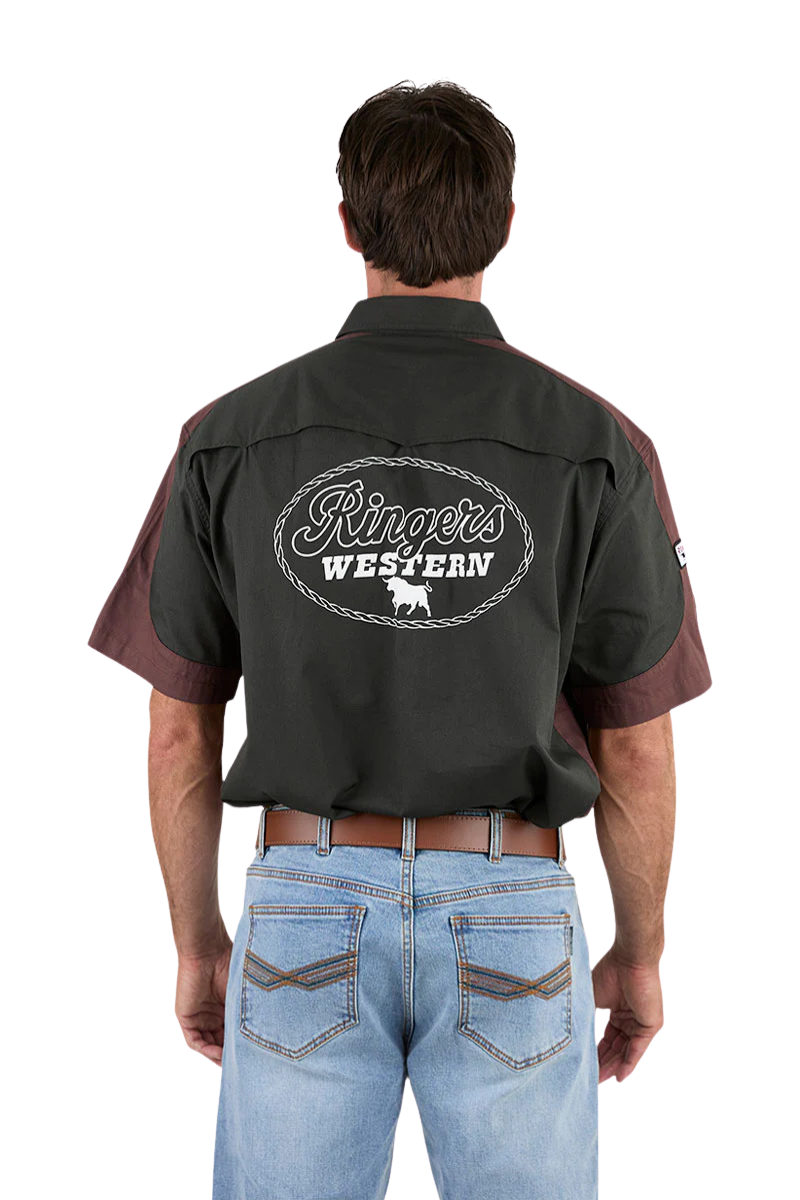 Ringers Western Mens Back Roads S/S Work Shirt (125007RW) Charcoal
