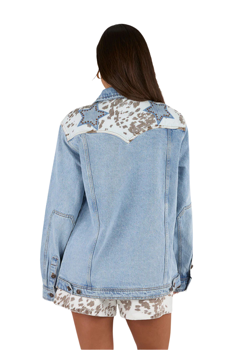 Ringers Western Womens The Hoedown Denim Jacket (225084RW) Light Wash Blue