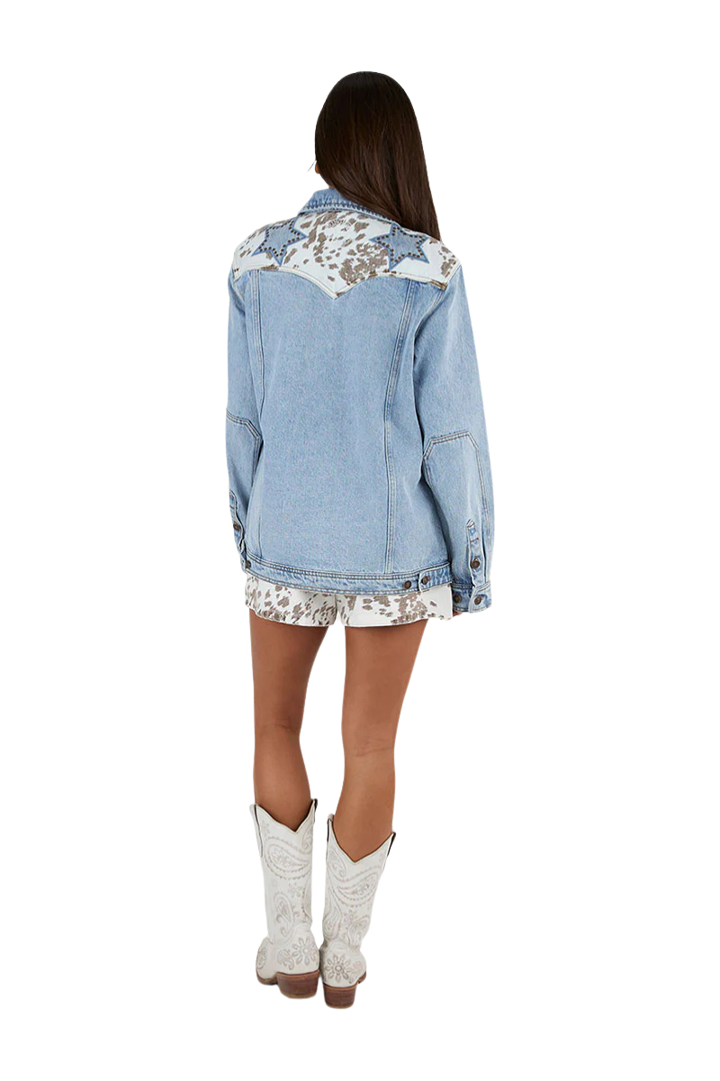 Ringers Western Womens The Hoedown Denim Jacket (225084RW) Light Wash Blue