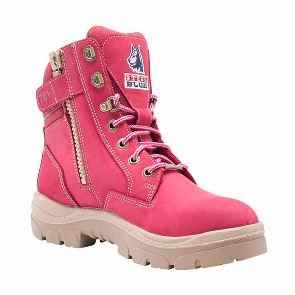 Steel Blue Womens Southern Cross Zip Safety Boots (512761) Pink