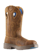 Steel Blue Mens Blue Heeler Safety Square Toe Western Boots (813945) Distressed Brown