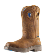 Steel Blue Mens Blue Heeler Safety Square Toe Western Boots (813945) Distressed Brown