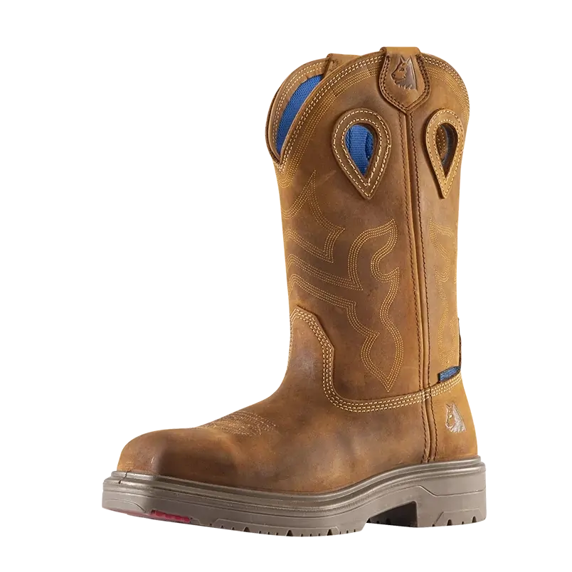 Steel Blue Mens Blue Heeler Soft Square Toe Western Boots (810945) Distressed Brown