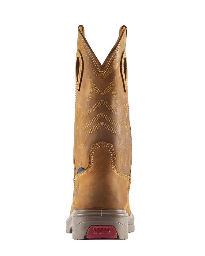 Steel Blue Mens Blue Heeler Soft Square Toe Western Boots (810945) Distressed Brown