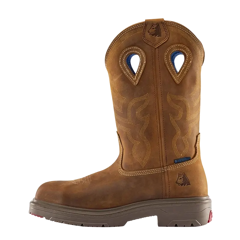 Steel Blue Mens Blue Heeler Soft Square Toe Western Boots (810945) Distressed Brown