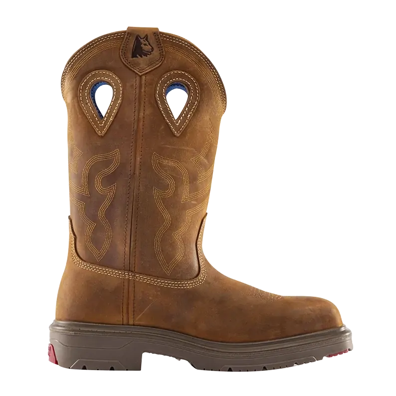 Steel Blue Mens Blue Heeler Soft Square Toe Western Boots (810945) Distressed Brown