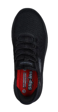 Skechers Womens Summits Slip Resistant Enslee Shoes (108144) Black/Black  [GD]