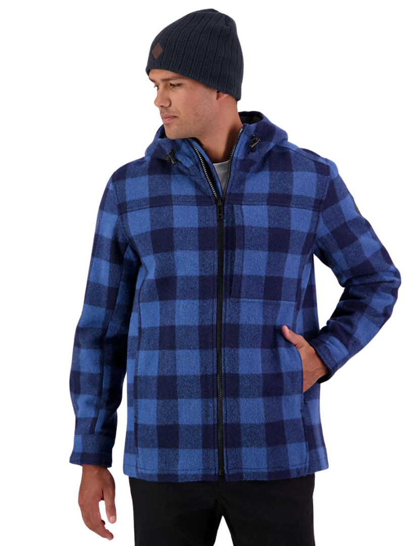 Swanndri Mens Hudson Hoodie (SW17435M) Oceanview/Navy Check