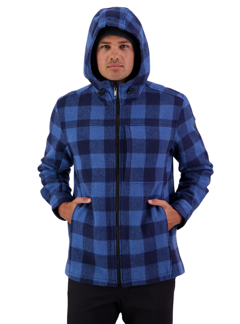 Swanndri Mens Hudson Hoodie (SW17435M) Oceanview/Navy Check