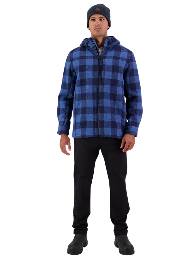 Swanndri Mens Hudson Hoodie (SW17435M) Oceanview/Navy Check