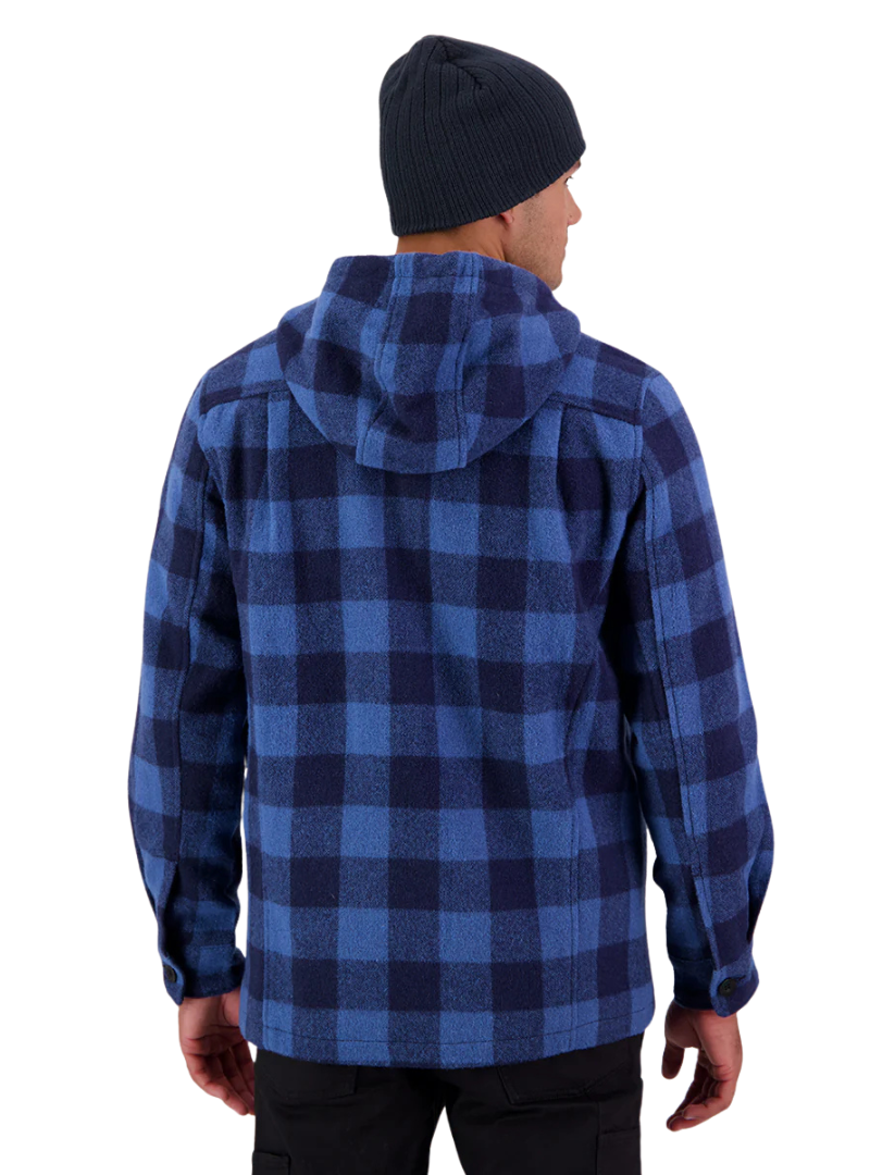 Swanndri Mens Hudson Hoodie (SW17435M) Oceanview/Navy Check