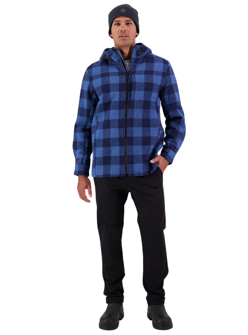 Swanndri Mens Hudson Hoodie (SW17435M) Oceanview/Navy Check