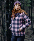 Swanndri Womens Seattle V2 Wool Hoodie (SW244796W) Shadow/Blossom Check