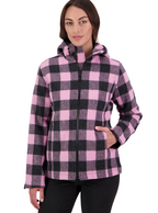 Swanndri Womens Seattle V2 Wool Hoodie (SW244796W) Shadow/Blossom Check