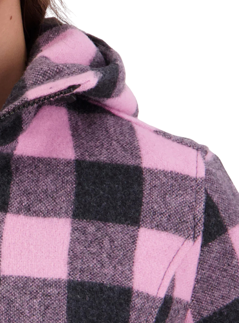 Swanndri Womens Seattle V2 Wool Hoodie (SW244796W) Shadow/Blossom Check
