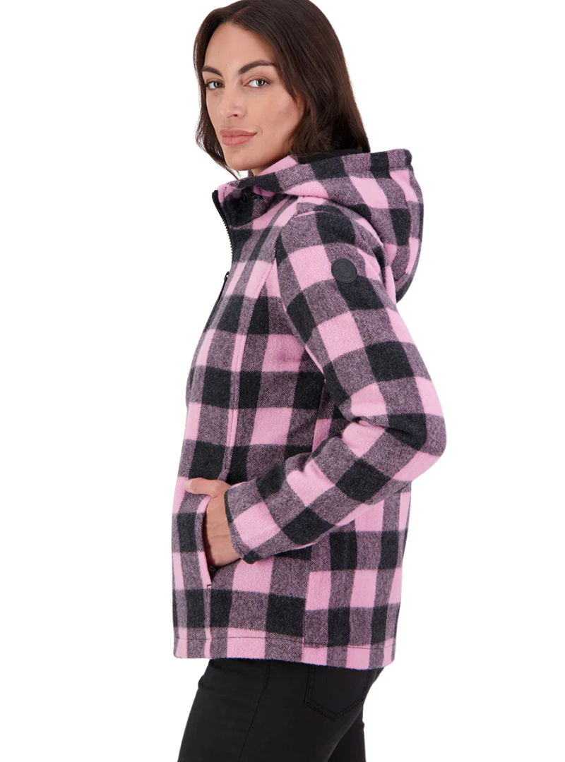 Swanndri Womens Seattle V2 Wool Hoodie (SW244796W) Shadow/Blossom Check