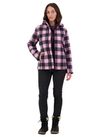 Swanndri Womens Seattle V2 Wool Hoodie (SW244796W) Shadow/Blossom Check