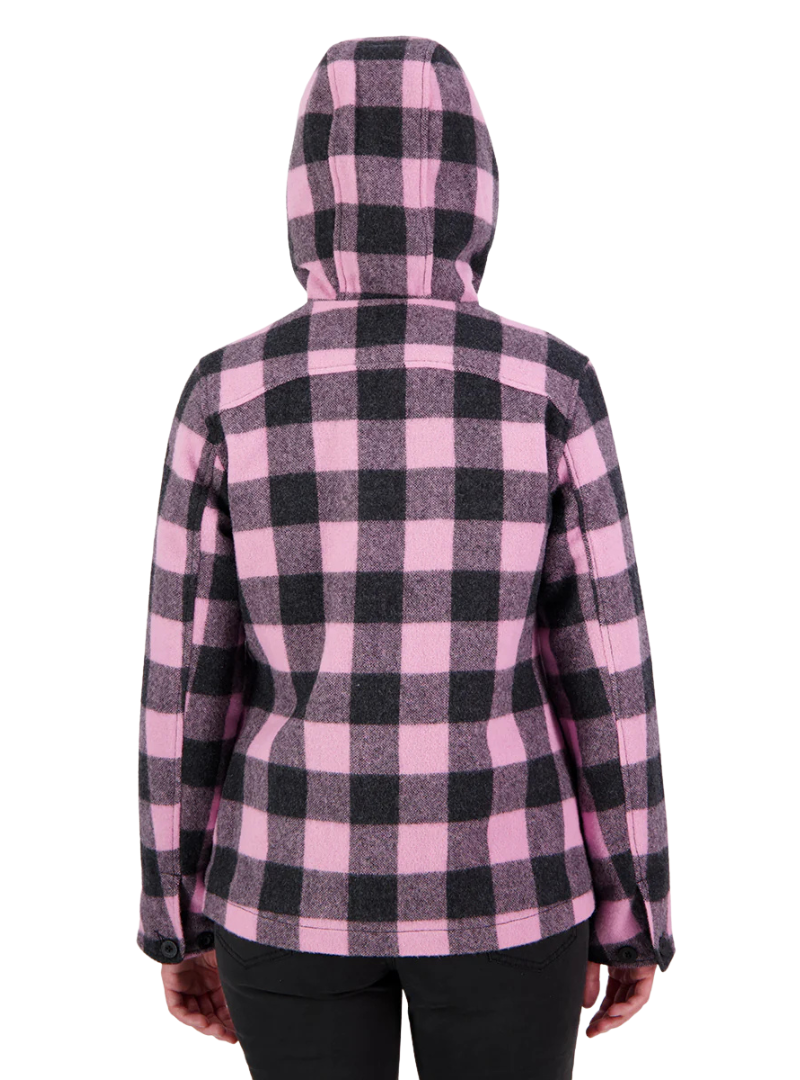 Swanndri Womens Seattle V2 Wool Hoodie (SW244796W) Shadow/Blossom Check