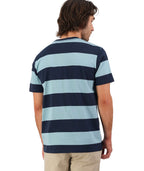 Swanndri Mens Springhill Stripe Tee (SS231720M) Air Force Blue/Navy [SD]
