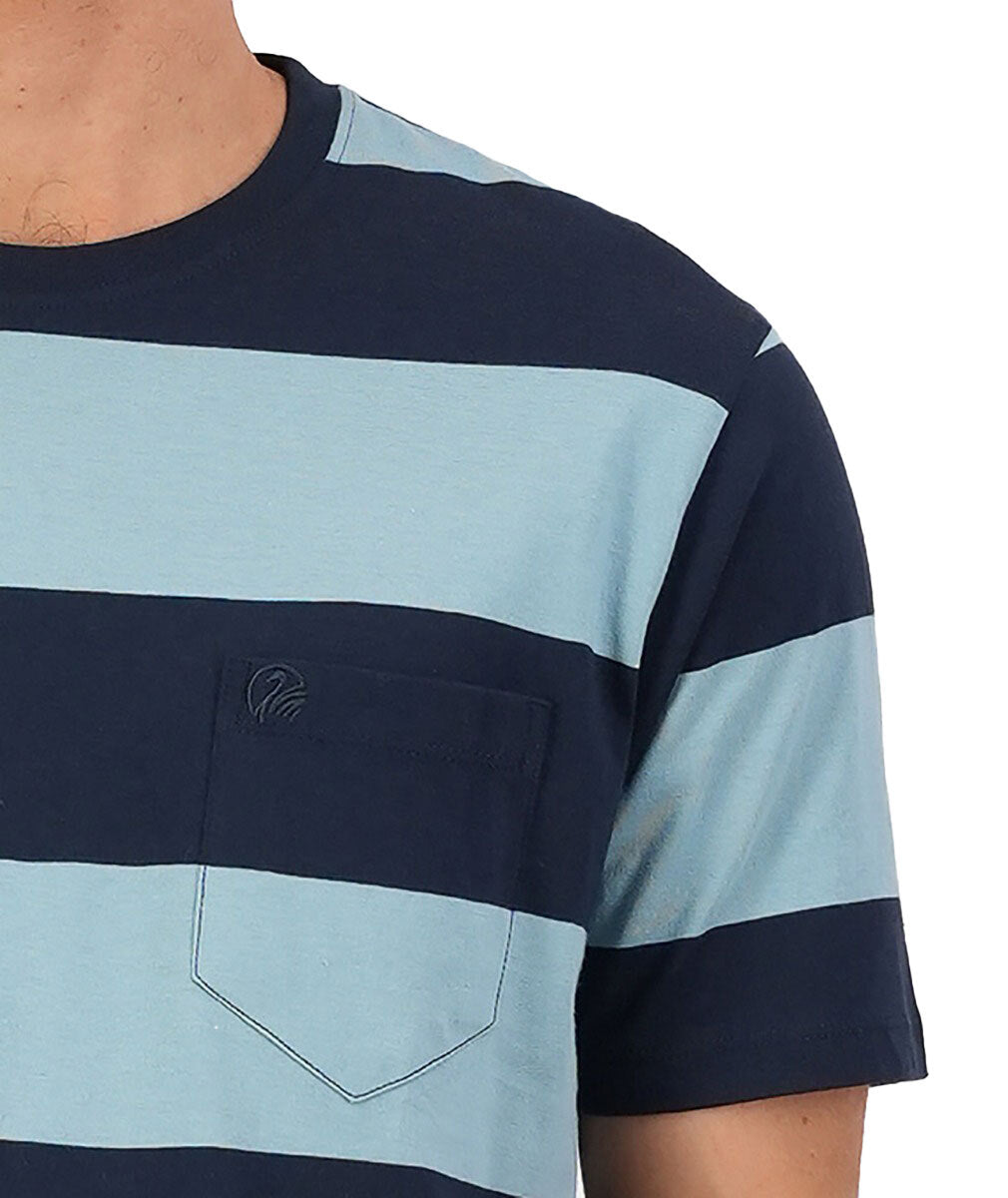 Swanndri Mens Springhill Stripe Tee (SS231720M) Air Force Blue/Navy [SD]