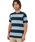 Swanndri Mens Springhill Stripe Tee (SS231720M) Air Force Blue/Navy [SD]