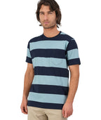 Swanndri Mens Springhill Stripe Tee (SS231720M) Air Force Blue/Navy [SD]