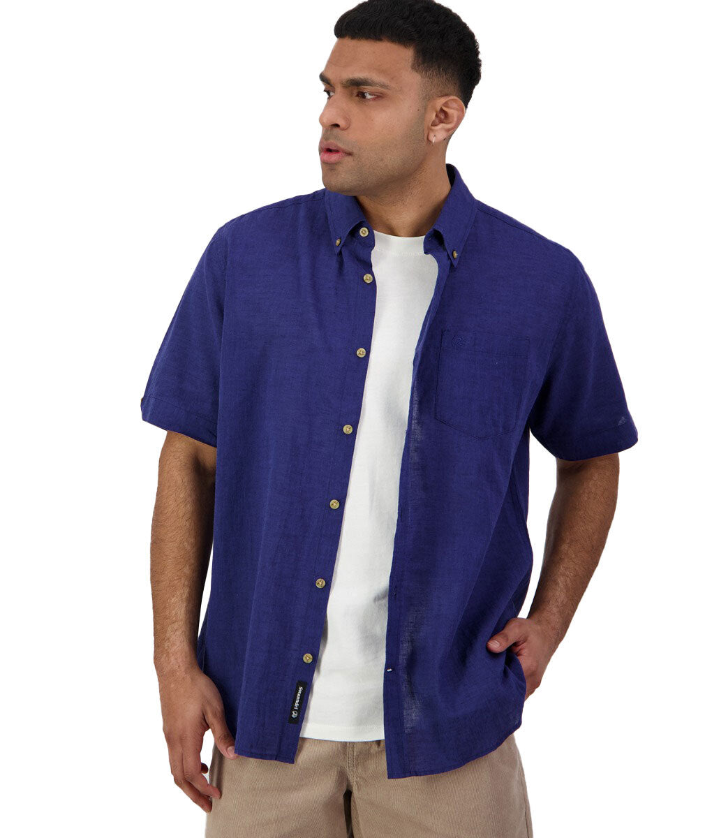 Swanndri Mens Lowell V2 S/S Shirt (SS232703M) Navy [SD]