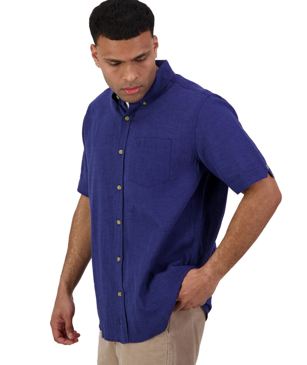 Swanndri Mens Lowell V2 S/S Shirt (SS232703M) Navy [SD]