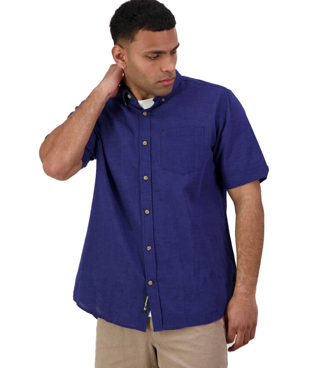 Swanndri Mens Lowell V2 S/S Shirt (SS232703M) Navy [SD]