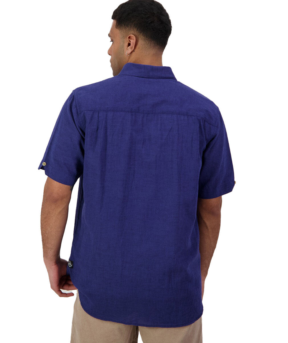 Swanndri Mens Lowell V2 S/S Shirt (SS232703M) Navy [SD]