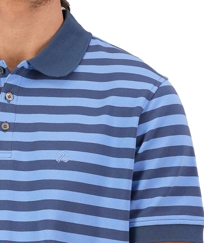 Swanndri Mens Walton Stripe Polo Shirt (SS231701M) Blue/Steel [SD]
