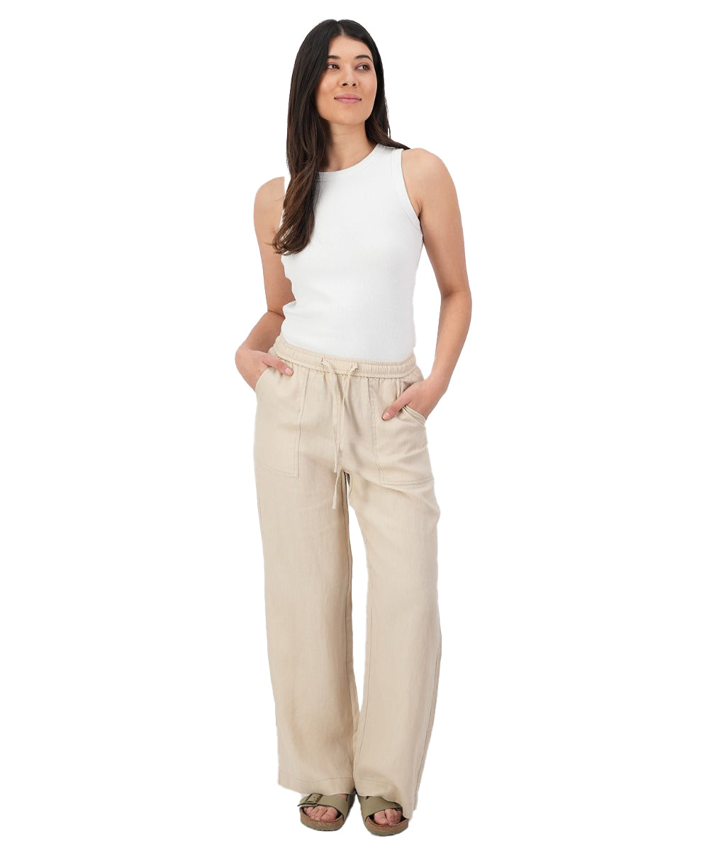 Swanndri Womens Seascape Linen Pants (SS233591W) Pebble [SD] 