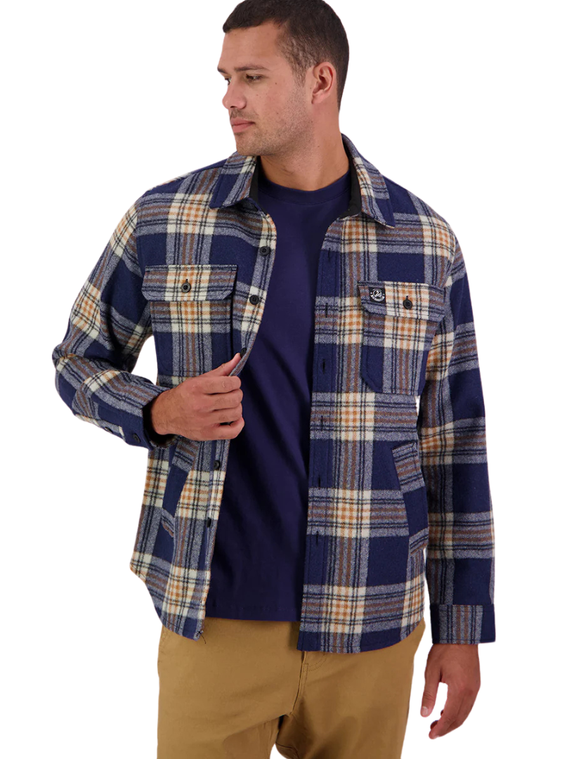 Swanndri Mens Kiaraki v3 Wool Shacket (SW214149M) Atlantic Check