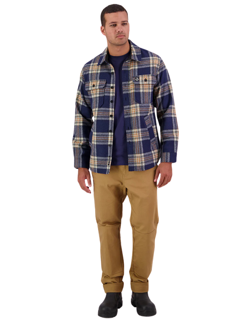 Swanndri Mens Kiaraki v3 Wool Shacket (SW214149M) Atlantic Check