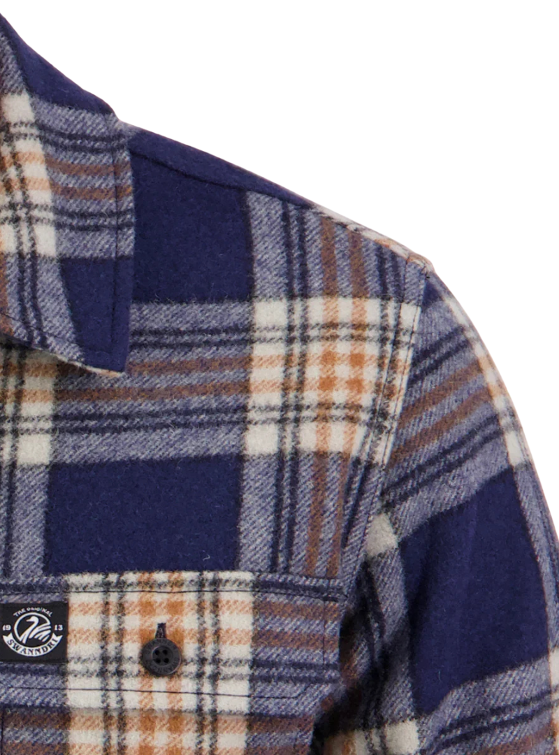 Swanndri Mens Kiaraki v3 Wool Shacket (SW214149M) Atlantic Check