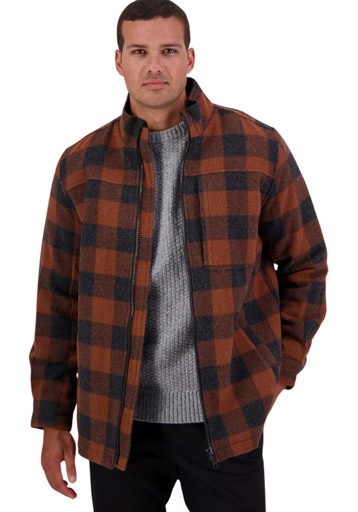 Swanndri Mens Hudson Jacket (SW244853M) Shadow/Rusty Check
