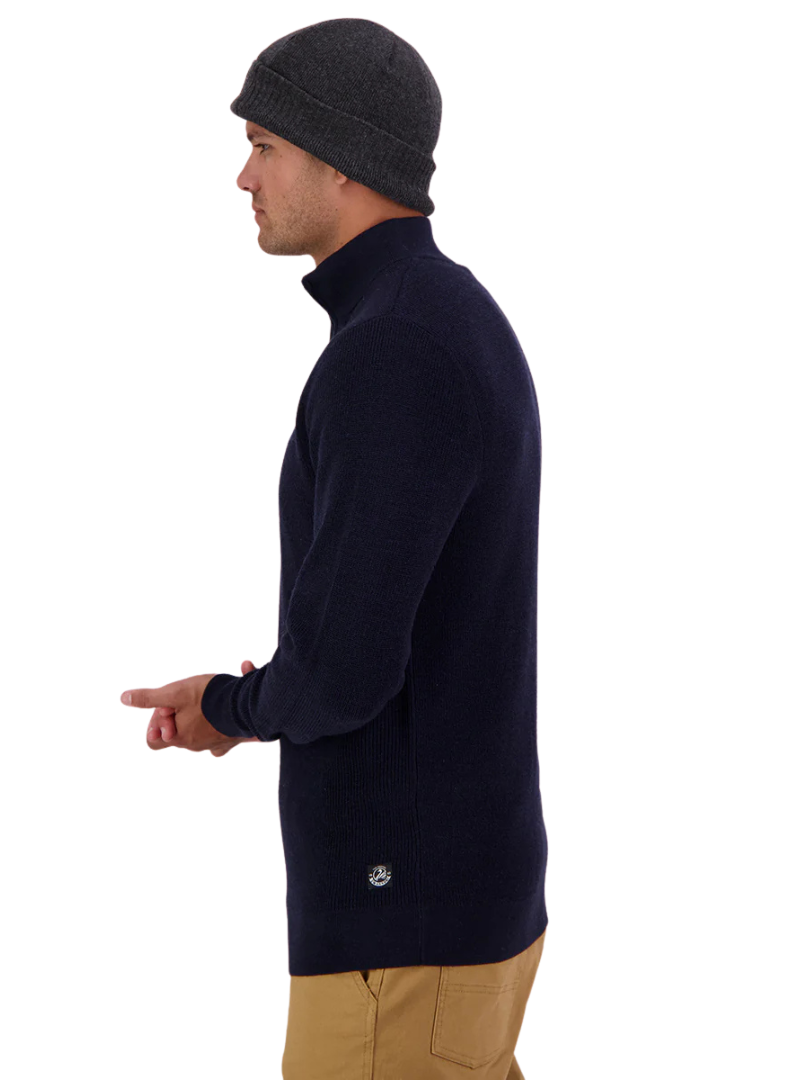 Swanndri Mens Otahu River Quarter Zip Jumper (SW245838M) Navy