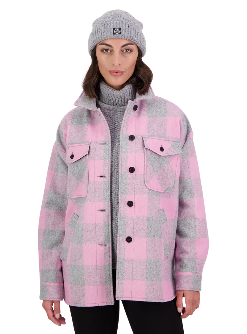 Swanndri Womens Anchorage V2 Wool Shirt Jacket (SW244858W) Rose Quartz Check