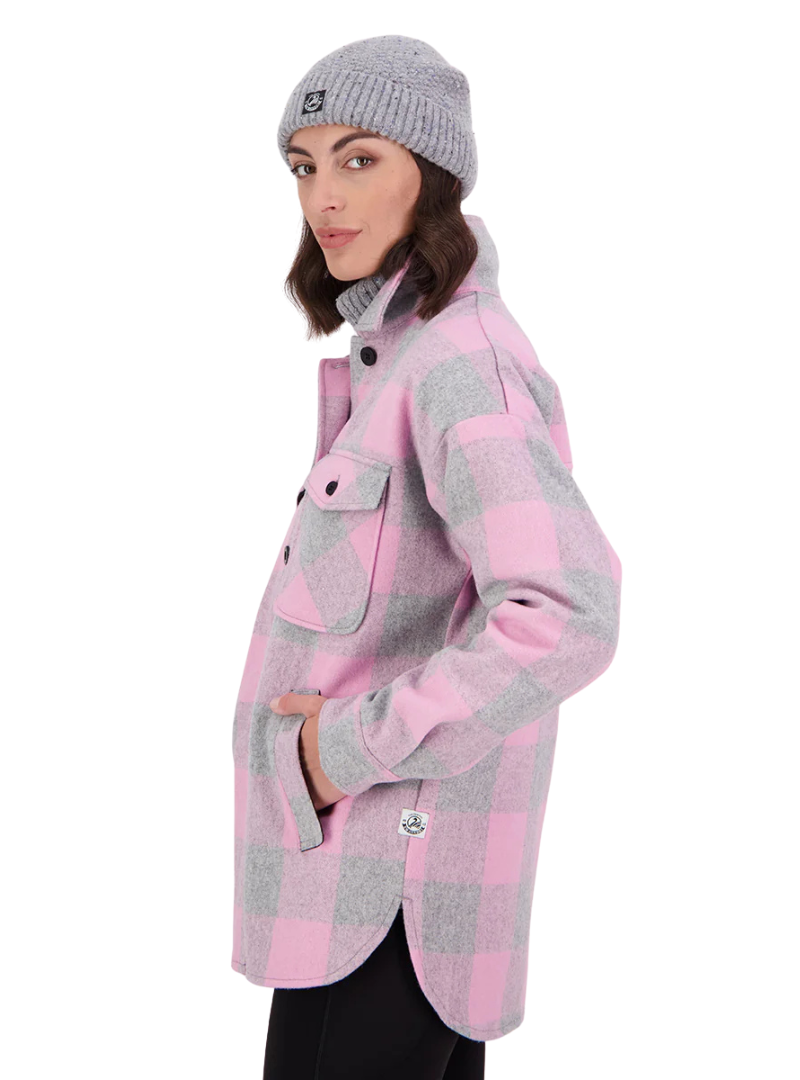 Swanndri Womens Anchorage V2 Wool Shirt Jacket (SW244858W) Rose Quartz Check