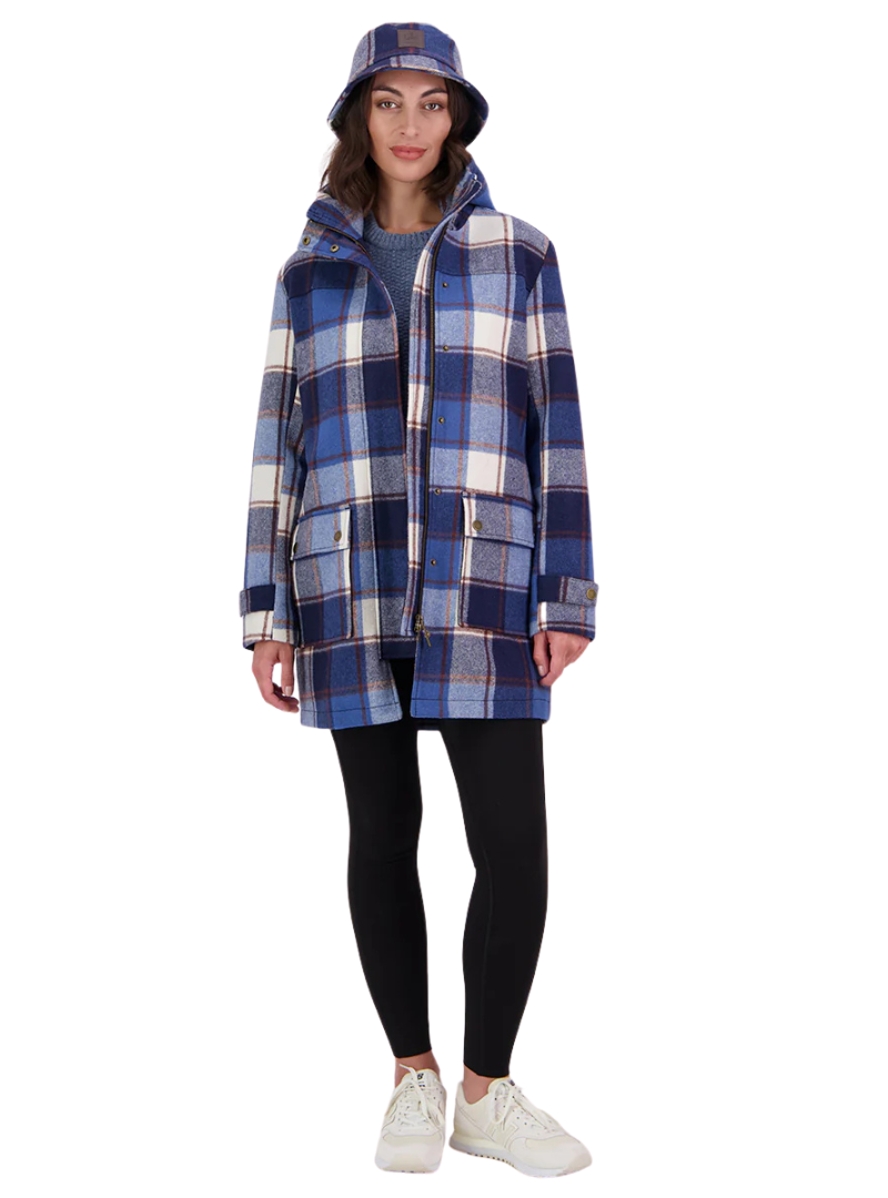 Swanndri Womens Annmore Merino Wool Overcoat (SW214181W) Fitzroy Check