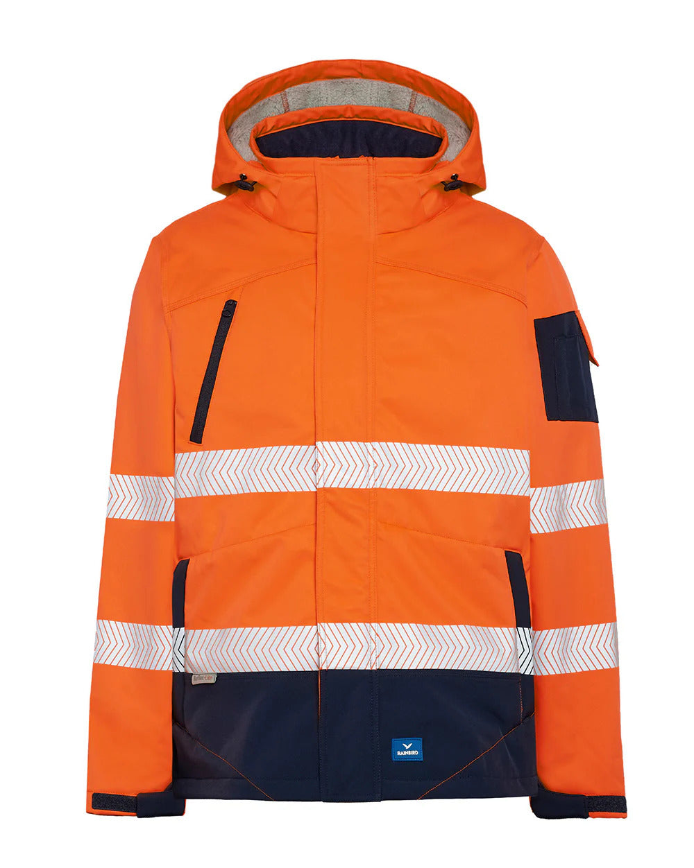 Rainbird Mens Hi Vis Jones Softshell Jacket (8634) Fluoro Orange/Navy