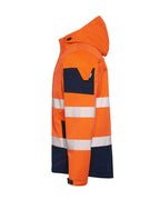 Rainbird Mens Hi Vis Jones Softshell Jacket (8634) Fluoro Orange/Navy