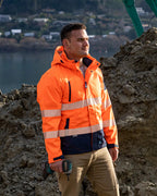 Rainbird Mens Hi Vis Jones Softshell Jacket (8634) Fluoro Orange/Navy