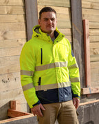 Rainbird Mens Hi Vis Jones Softshell Jacket (8634) Fluoro Yellow/Navy