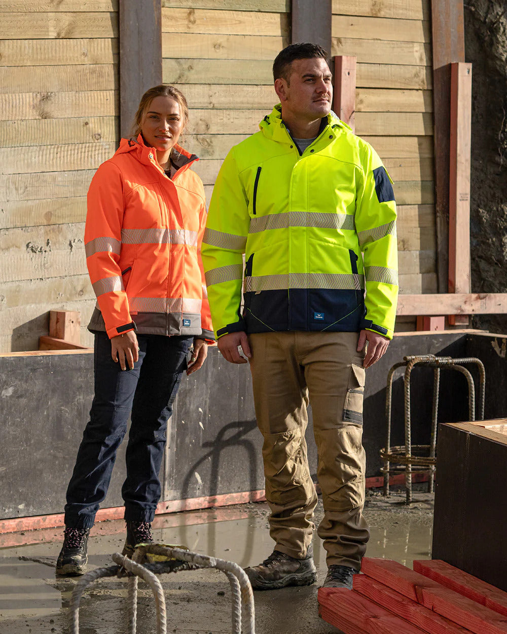 Rainbird Mens Hi Vis Jones Softshell Jacket (8634) Fluoro Yellow/Navy