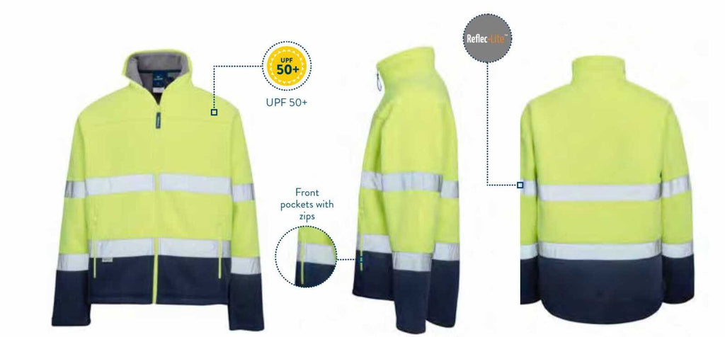 Rainbird Mens Taped Hi Vis Lumber Jacket (5238) Yellow/Navy [GD]