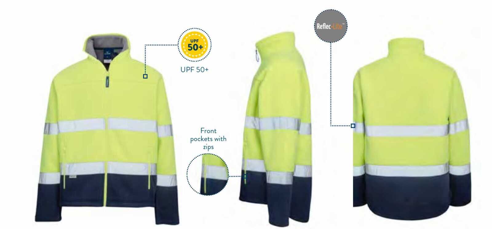 Rainbird Mens Taped Hi Vis Lumber Jacket (5238) Yellow/Navy [GD]